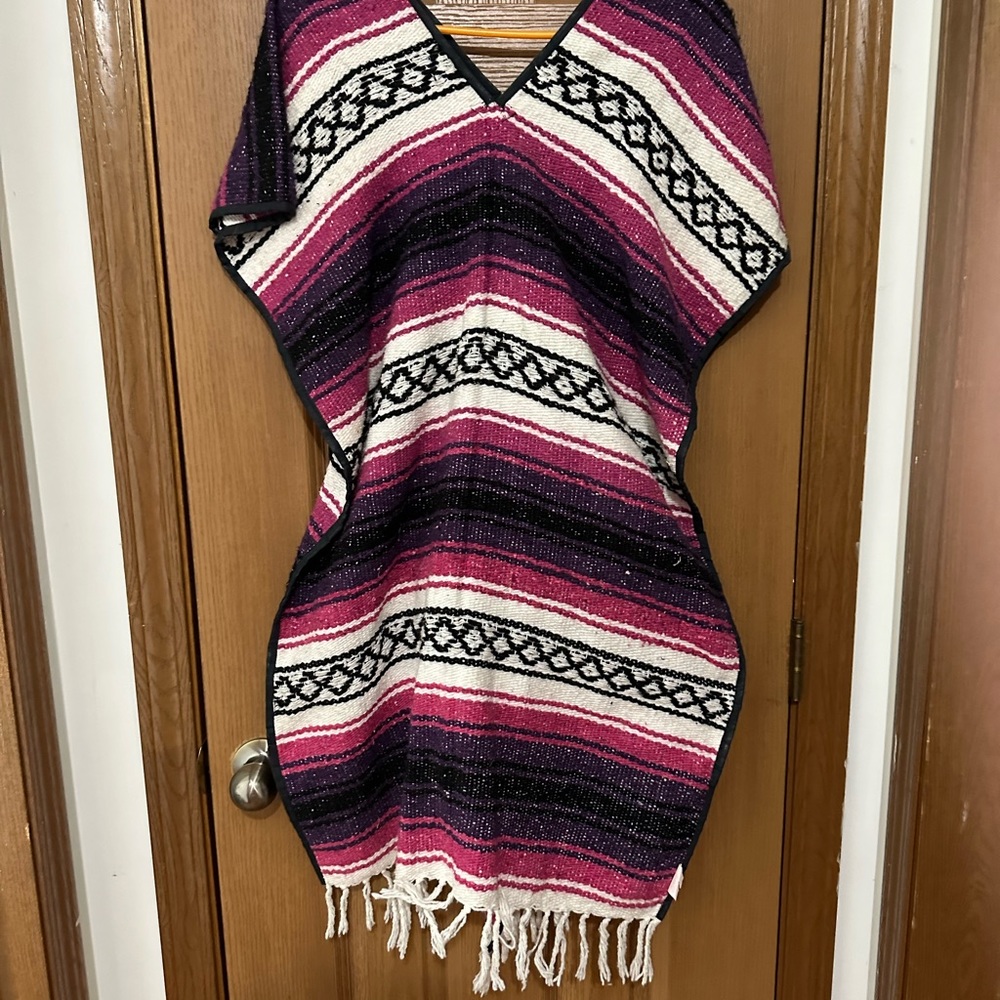 Mexican blanket poncho